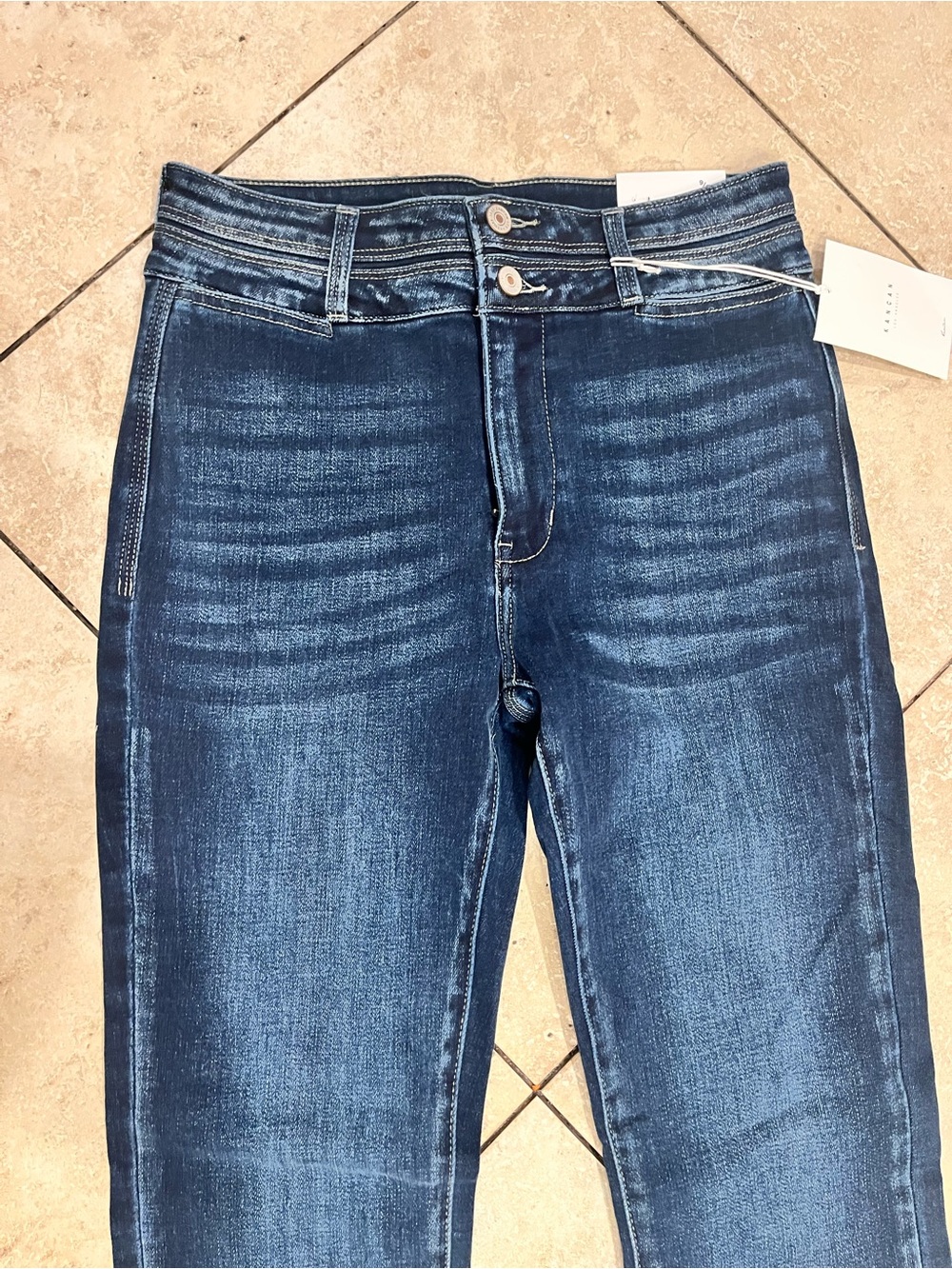 Kancan Double Button High Rise Flare  Jeans - Picture 5 of 12
